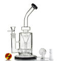 Saucer Perc Incycler Black Hookah Glass Tubos de agua para fumar (ES-GB-365)